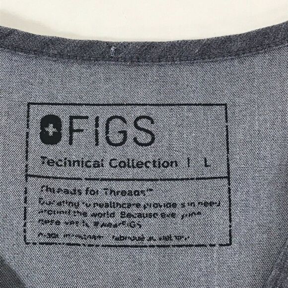 FIGS Catarina One-Pocket Scrub Top Women’s Large Gray Uniform Medical Healthcare - Picture 9 of 12